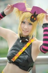 blonde_hair cosplay crossplay detached_sleeves halter_top head_wings kagamine_len pretty_panties_akuma_rin_(vocaloid) ryo shorts vocaloid rating:Safe score:0 user:nil!