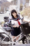 bicycle bookbag kneesocks koike_yui pleated_skirt sailor_uniform school_uniform skirt rating:Safe score:0 user:nil!