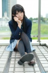 akiyama_mio blazer blouse cosplay kneehighs k-on! pleated_skirt rinami school_uniform skirt rating:Safe score:1 user:nil!