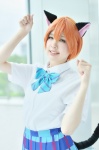 animal_ears blouse cat_ears cosplay hoshizora_rin kiriya love_live!_school_idol_project orange_hair pleated_skirt school_uniform skirt tail rating:Safe score:0 user:nil!