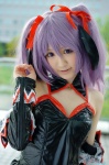 a-mi apron bodysuit cosplay detached_sleeves hair_ribbons hanyuu higurashi_no_naku_koro_ni horns purple_hair waitress waitress_uniform rating:Safe score:0 user:nil!