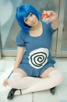 ahoge blue_hair cosplay jumper kaieda_kae pokemon poliwag tail thighhighs rating:Safe score:4 user:nil!