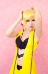 blonde_hair bra cleavage cosplay dress headphones kamitsure_(pokemon) natsu pantyhose pokemon rating:Safe score:1 user:nil!