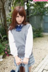 blouse bookbag manami_sato pleated_skirt school_uniform skirt sweater_vest rating:Safe score:0 user:nil!