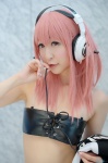 chii cosplay headphones jacket nitro_super_sonic pink_hair super_soniko tubetop rating:Safe score:0 user:nil!