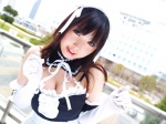 apron cleavage cosplay cyborg_nene dress elbow_gloves gloves hairband kore_ga_watashi_no_goshujin-sama kurauchi_anna maid maid_uniform rating:Safe score:2 user:nil!