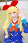aice aikatsu! blazer blonde_hair blouse cosplay hairbow hoshimiya_ichigo school_uniform rating:Safe score:0 user:nil!