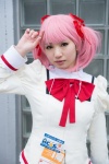 blouse bowtie cosplay hair_ribbons kaname_madoka kawabe_yuki pink_eyes pink_hair puella_magi_madoka_magica twintails rating:Safe score:0 user:pixymisa