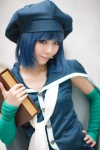 blue_hair book cape cosplay detached_sleeves dragon_quest_ix dress hat sage_(dragon_quest) scarf yukino_koro rating:Safe score:1 user:Kryzz