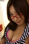 bikini_top cleavage glasses hoodie misty_252 striped swimsuit yamamoto_saori rating:Safe score:3 user:nil!