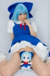 blouse blue_hair cirno cosplay hairbow jumper lenfried socks touhou rating:Safe score:1 user:nil!