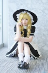 apron blonde_hair cosplay dress kirisame_marisa popuri socks touhou witch_hat rating:Safe score:1 user:nil!