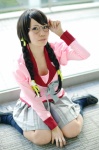 bakemonogatari blouse bowtie cosplay glasses hanekawa_tsubasa kneesocks momo_(iii) pleated_skirt skirt twin_braids rating:Safe score:1 user:pixymisa