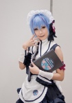 apron blue_hair cosplay crosscrossplay hairband maid maid_uniform miniskirt otoko_no_ko_wa_meido_fuku_ga_osuki!? ren_(iii) skirt tie yuki_(otosuki) rating:Safe score:0 user:pixymisa