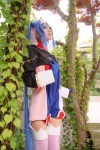 blue_hair buyara cosplay garter_belt glasses gloves hair_ribbons headband jumper klan_klein macross macross_frontier military_uniform thighhighs twintails rating:Safe score:0 user:nil!