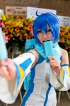asagiri_moni blue_eyes blue_hair cosplay detached_sleeves dress headset ice_cream_pop kaiko scarf vocaloid rating:Safe score:0 user:pixymisa