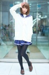 anegasaki_nene cardigan cosplay love_plus pantyhose pleated_skirt rinami sailor_uniform school_uniform skirt rating:Safe score:2 user:nil!