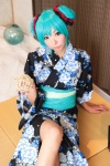 aqua_hair cosplay hatsune_miku necoco project_necoco-f twin_buns vocaloid yukata rating:Safe score:1 user:nil!