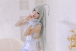 ahoge apron cosplay haiyore!_nyaruko-san kurasaka_kururu naked_apron nyaruko silver_hair rating:Safe score:0 user:nil!