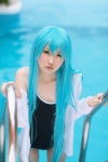 blouse blue_hair cosplay denpa_onna_to_seishun_otoko hiokichi one-piece_swimsuit open_clothes pool school_uniform swimsuit touwa_erio wet rating:Safe score:1 user:nil!