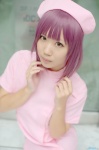 cosplay dress nanase_ren nurse nurse_cap nurse_uniform ponytail purple_hair yae_maiko yakin_byoutou rating:Safe score:0 user:nil!