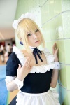 apron blonde_hair carnival_phantasm choker cosplay fate/series fate/stay_night hairband maid maid_uniform saber sasa rating:Safe score:0 user:pixymisa