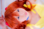 bed choker cosplay dress hair_pods mashiro_yuki neon_genesis_evangelion red_hair soryu_asuka_langley twintails rating:Safe score:0 user:nil!