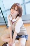 blouse boo cosplay kneehighs misaka_mikoto pleated_skirt skirt sweater to_aru_kagaku_no_railgun rating:Safe score:0 user:pixymisa
