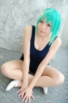 cleavage cosplay green_hair higurashi_no_naku_koro_ni one-piece_swimsuit pantyhose school_swimsuit shion_akira sonozaki_mion swimsuit rating:Safe score:0 user:nil!