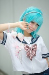 aqua_hair asakura_irori cosplay hairband original pleated_skirt sailor_uniform school_uniform skirt rating:Safe score:0 user:nil!
