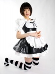 apron costume moe-boo namada striped thighhighs waitress waitress_uniform zettai_ryouiki rating:Safe score:1 user:nil!