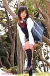blouse bookbag kneesocks pleated_skirt sakamoto_rion school_uniform skirt sock_pull sweater_vest rating:Safe score:0 user:nil!