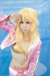 blonde_hair bra cosplay croptop hoshii_miki idolmaster kurosaki_yukiusagi necklace pantyhose shorts rating:Safe score:0 user:pixymisa