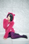 cosplay higashikata_daiya hoodie_dress jojo_no_kimyou_na_bouken mizusa pantyhose purple_legwear striped_legwear rating:Safe score:1 user:nil!