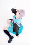cosplay ibara kneesocks nagato_yuki pleated_skirt purple_hair school_uniform skirt suzumiya_haruhi_no_yuuutsu sweater rating:Safe score:2 user:pixymisa