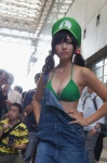bikini_top cleavage cosplay hat hiiragi_mayon luigi overalls super_mario_bros swimsuit twintails rating:Safe score:1 user:pixymisa