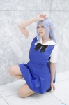 blue_hair cosplay grisaia_no_kajitsu jumper kazami_kazuki kneesocks pantyhose sailor_uniform school_uniform sheer_legwear yuzuki_aya_(ii) rating:Safe score:0 user:nil!