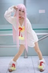 choker cosplay heterochromia k neko_(k) pantyhose pink_hair seri sheer_legwear sweater rating:Safe score:2 user:nil!