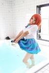 blouse cosplay higurashi_ran love_live!_school_idol_project m_vol.1 nishikino_maki pleated_skirt pool red_hair school_uniform skirt skirt_lift wet rating:Safe score:2 user:nil!