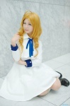 ahoge blonde_hair cosplay dress kneesocks ryuumonbuchi_touka saki_(manga) sayu school_uniform rating:Safe score:1 user:nil!