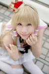 blonde_hair chii_(chobits) chobits cleavage cosplay crown dress saki thighhighs twintails zettai_ryouiki rating:Safe score:0 user:nil!