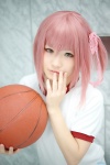 cosplay ema gym_uniform minato_misa pink_hair ro-kyu-bu! side_ponytail tshirt rating:Safe score:0 user:nil!
