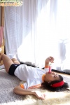 buruma gym_uniform hairband hashimoto_yuzuki popsicle shorts socks tshirt watermelon_popsicle rating:Safe score:0 user:nil!