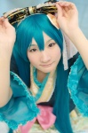 aqua_hair cosplay hairbow hatsune_miku kishigami_hana twintails vocaloid yukata rating:Safe score:0 user:nil!