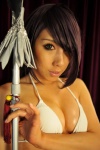 bikini_top cleavage cosplay glaive ikkitousen kanu_unchou kuromitsu_seki_takashi non_(ii) purple_hair swimsuit rating:Safe score:0 user:nil!