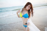 beach bikini cleavage ocean open_clothes robe swimsuit vetiver wet xiuren_157 rating:Safe score:0 user:nil!