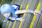 asakura_kana blue_hair cosplay croptop gundam msm-07_z'gok pleated_skirt skirt striped tank_top thighhighs rating:Safe score:0 user:nil!