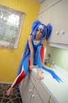 blue_hair bodysuit buyara cosplay hair_ribbons headband klan_klein macross macross_frontier twintails rating:Safe score:0 user:nil!