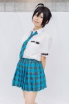 blouse cosplay idolmaster kikuchi_makoto pantyhose pleated_skirt school_uniform sheer_legwear skirt tie yuzuki_yuzun rating:Safe score:0 user:pixymisa