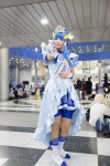 aoki_reika bloomers blue_hair boots choker cosplay crown cure_beauty dress nono_(cosplayer) pretty_cure smile_precure! rating:Safe score:-1 user:pixymisa